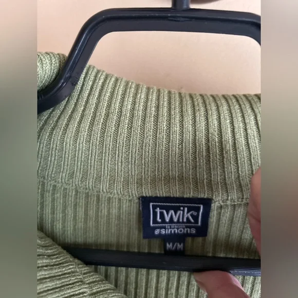 Twik Green Ribbed Zip Cardigan - Picture 6 of 11